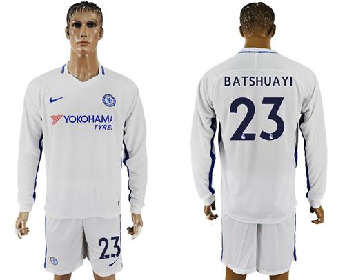Chelsea #23 Batshuayi Away Long Sleeves Soccer Club Jersey - Click Image to Close